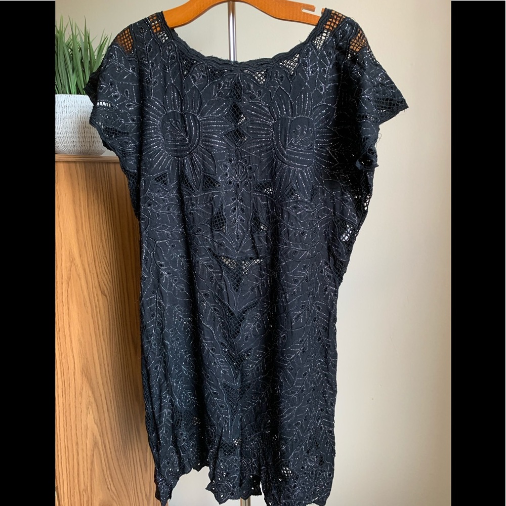 Free People Black Embellished Dress